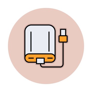 harici sabit disk simgesi, vektör illüstrasyonu basit tasarım