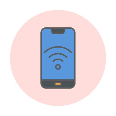Akıllı telefon kablosuz interneti. Web simgesi basit illüstrasyon