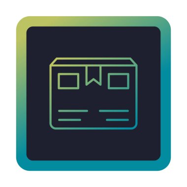 Teslimat kutusu simgesi, vektör illüstrasyonu basit tasarım