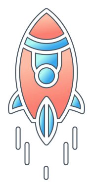 Roket simgesi basit tasarım. vektör illüstrasyonu