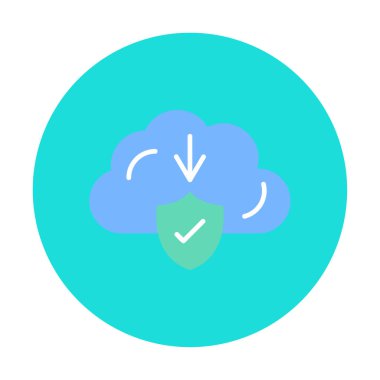 Basit Bulut İndirme simgesi, vektör illüstrasyonu