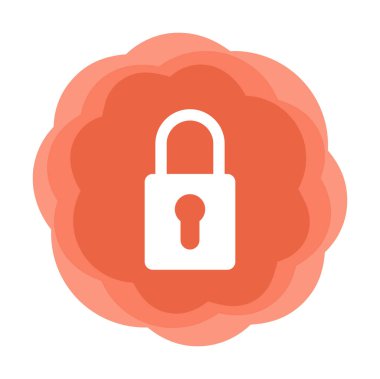 Asma kilit. Web simgesi basit illüstrasyon