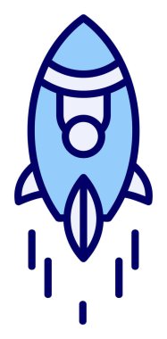 Roket simgesi basit tasarım. vektör illüstrasyonu