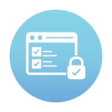 Basit güvenli veri simgesi, vektör illüstrasyonu