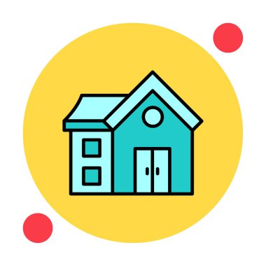 Eve. Web simgesi basit illüstrasyon