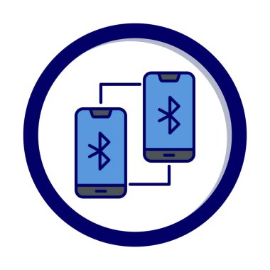 Bluetooth konsept vektör illüstrasyonuna bağlı telefonlar