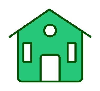 Eve. Web simgesi basit illüstrasyon