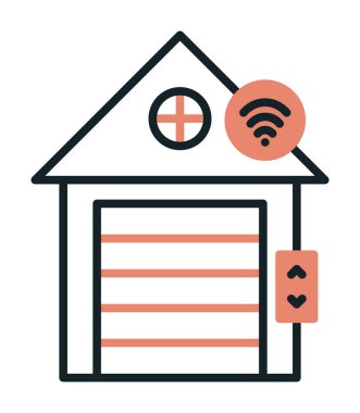 Akıllı Garaj Ağı simgesi, vektör illüstrasyonu 