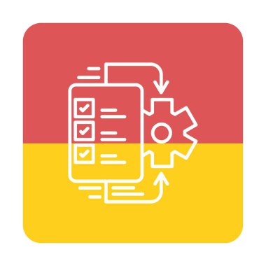 Çalışma akışı simgesi tasarımı, vektör illüstrasyonu                            