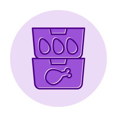 yiyecek kabı ikonu vektör illüstrasyonu