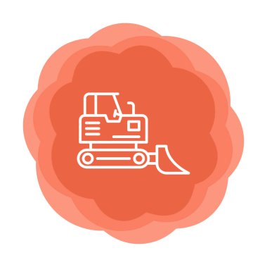 Buldozer simgesi vektör logosu illüstrasyonu