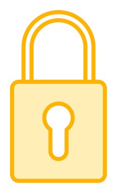 Asma kilit. Web simgesi basit illüstrasyon