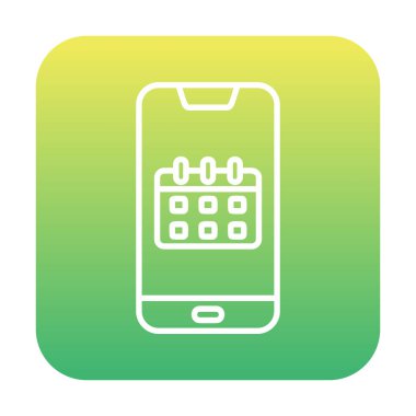 Beyaz arkaplanda Akıllı Telefon Takvim vektör çizelgesi