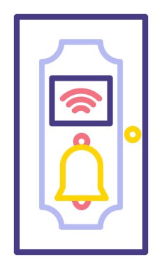 Kapı Zili simgesi vektör illüstrasyonu