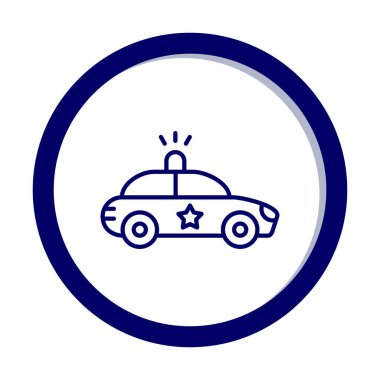Polis araba simgesi. Vektör çizim