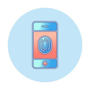 parmak izi kutsal kişilerin resmi, vektör çizim ile Smartphone 