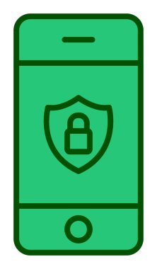 Gezici Güvenlik. Web simgesi basit illüstrasyon                     