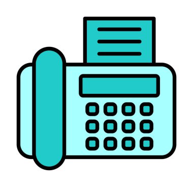 Faks makinesi. Web simgesi basit illüstrasyon