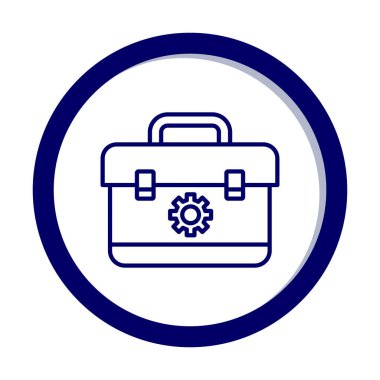 Araç takımı, araç kutusu düz simgesi, vektör illüstrasyonu