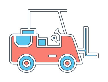 Forklift ikon vektörü. İnce çizgi işareti. izole edilmiş sınır sembolü çizimi