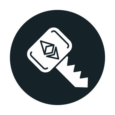 Ethereum anahtar simgesi, vektör illüstrasyon tasarımı