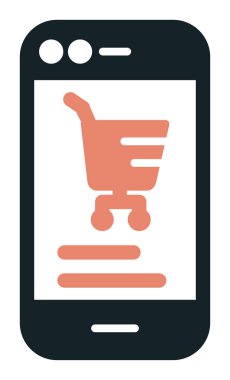 Basit Çevrimiçi Telefon Pazarlama simgesi, vektör illüstrasyonu