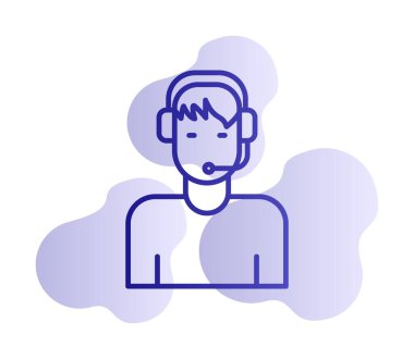 Grafik Müşteri Hizmeti Temsilcisi ikon vektör çizimi