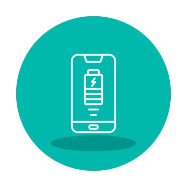 Basit Kablosuz Şarj simgesi, vektör illüstrasyonu