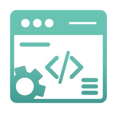 Düz biçimde web geliştirme simgesi. yazılım ve web sitesi sembolleri                           