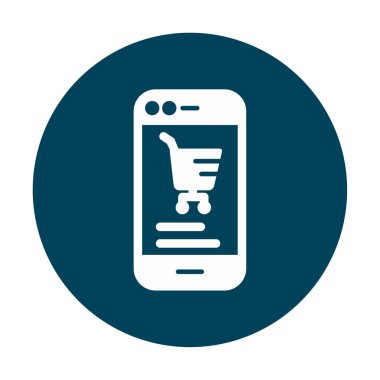 Basit Çevrimiçi Telefon Pazarlama simgesi, vektör illüstrasyonu