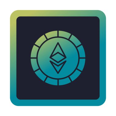 Ethereum Sikke ikonu vektör illüstrasyonu