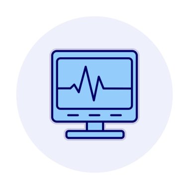 Ecg Okuma simgesi, vektör illüstrasyonu  