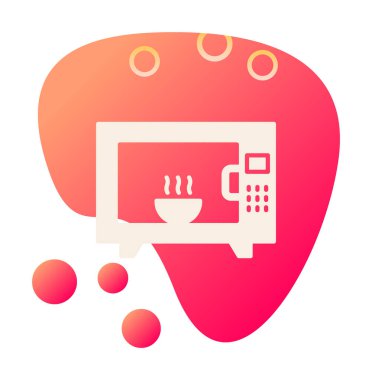 mikrodalga fırın ağı basit simge illüstrasyonu