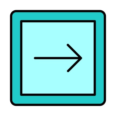 Sağ Ok simgesi, vektör illüstrasyonu basit tasarım