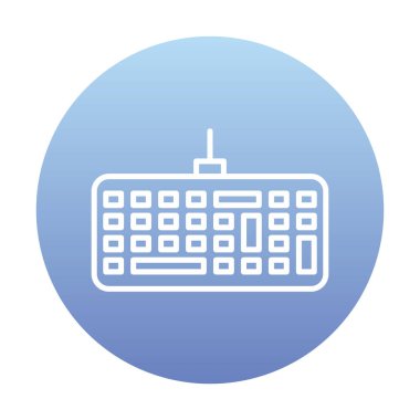 Kablolu klavye simgesinin basit web çizimi