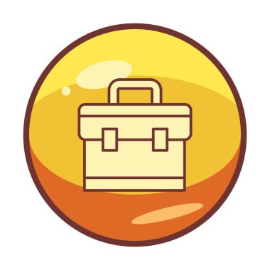 Evrak çantası vektör düz simgesi. İş durumu simgesi, bavul emojisi, vektör illüstrasyonu