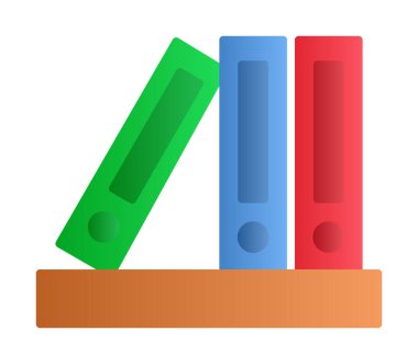 klasörler düz simge, vektör illüstrasyonu 