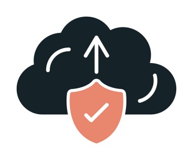 Vektör simgesi yükle, bulut depolama sembolü. Web sitesi veya mobil uygulama için modern, basit düz vektör çizimi