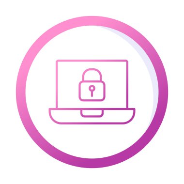 Dizüstü bilgisayar ekranına kilitle. Güvenlik kavramı vektör illüstrasyonu