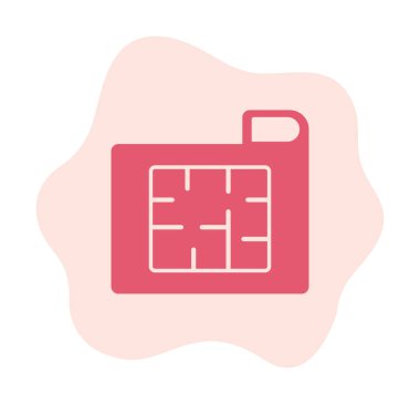 Ev Planı web simgesi, vektör illüstrasyonu