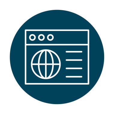 Basit web sitesi arayüzü simgesi, vektör illüstrasyonu