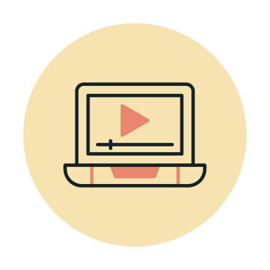 Video Ad simgesi vektör illüstrasyonu