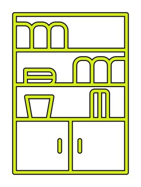 Dolap simgesi, vektör illüstrasyonu basit tasarım
