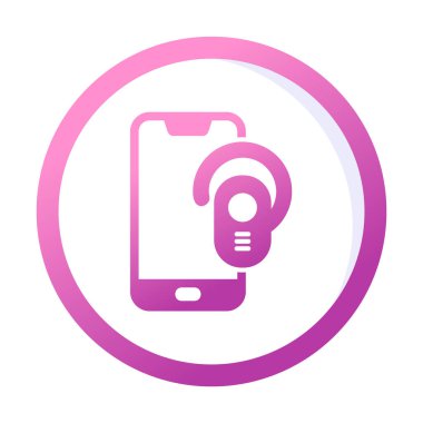 Kulaklık ve akıllı telefon web simgesi, vektör illüstrasyonu
