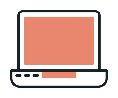 dizüstü bilgisayar simgesi, vektör illüstrasyonu basit tasarım 