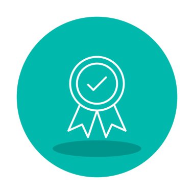 Onaylanmış madalya simgesi, vektör illüstrasyonu.