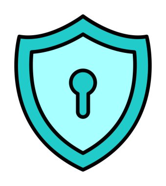 Savunma kalkanı. Web simgesi basit illüstrasyon