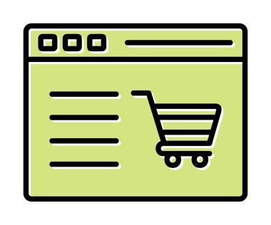 Alışveriş sitesi simgesinin vektör illüstrasyonu