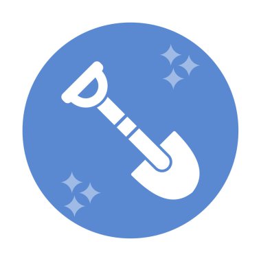 Bahçe küreği ikonu. Kürek karikatür simgesinin vektör çizimi                 