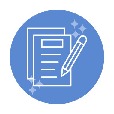 Notlar Yazılıyor. Web simgesi basit illüstrasyon